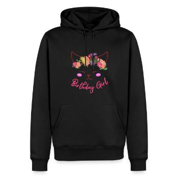 Anniversaire Fille Chats Tenue anniversaire fille - Sweat à capuche Premium bio Homme - noir - Devant - Nico (187cm)