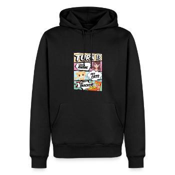 13ème anniversaire Anime Girl - Sweat à capuche Premium bio Homme - noir - Devant - Nico (187cm)