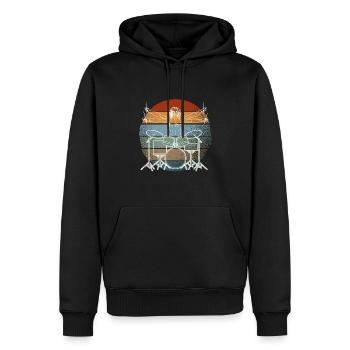 Vitruvischer Drummer Schlagzeuger Legende - Männer Premium Bio Hoodie - Schwarz - Vorne - Nico (187cm)