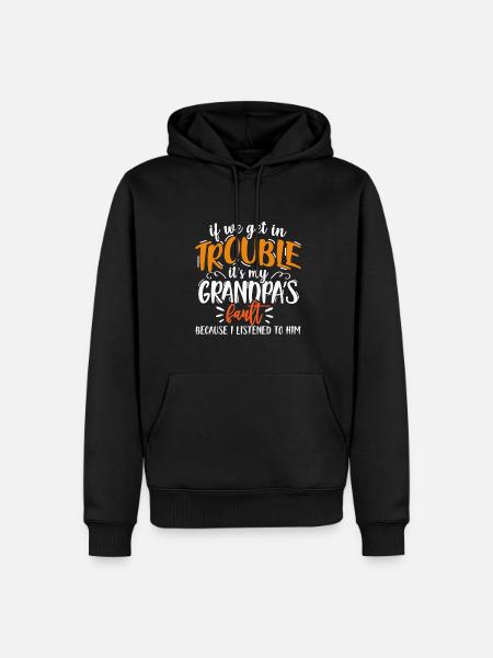 Großvater - Männer Premium Bio Hoodie - Schwarz