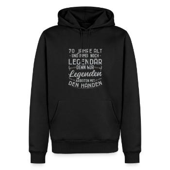 legendärer 70-jähriger 70. Handwerker Geburtstag - Männer Premium Bio Hoodie - Schwarz - Vorne - Nico (187cm)