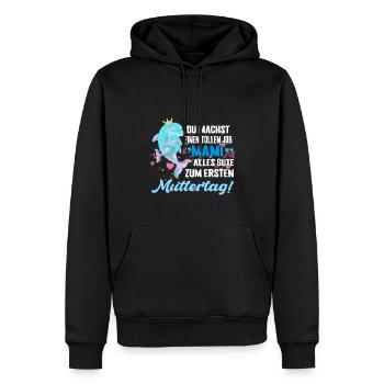 Du machst einen tollen Job mama erster Muttertag - Männer Premium Bio Hoodie - Schwarz - Vorne - Nico (187cm)