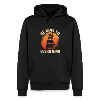Sei Freundlich Zu Jedem Knd Vegane Pflanzliche - Männer Premium Bio Hoodie - Schwarz - Vorne - Nico (187cm)