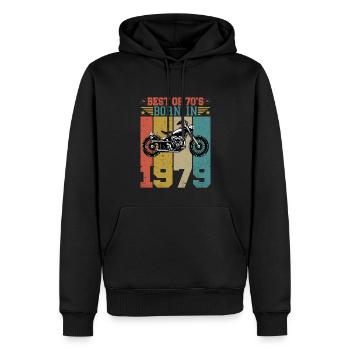 Best Of The 70's Geboren 1979 Vintage Motorrad - Männer Premium Bio Hoodie - Schwarz - Vorne - Nico (187cm)