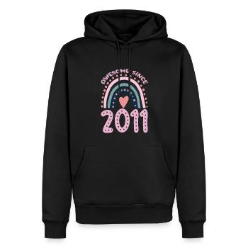 Awesome since 2011 - Men’s Premium Organic Hoodie - black - Front - Nico (187cm)