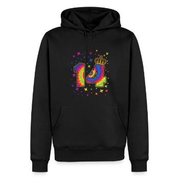 Tie-dye 14. Geburtstagsfeier 14 Jahre Alter - Männer Premium Bio Hoodie - Schwarz - Vorne - Nico (187cm)