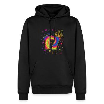 Tie-dye 17. Geburtstagsfeier 17 Jahre Alter - Männer Premium Bio Hoodie - Schwarz - Vorne - Nico (187cm)