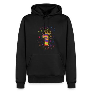 Batik-1. Geburtstagsfeier 1-jähriger Zelebrant - Männer Premium Bio Hoodie - Schwarz - Vorne - Nico (187cm)
