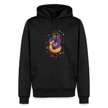 Tie-dye 8. Geburtstagsfeier 8 Jahre Alter - Männer Premium Bio Hoodie - Schwarz - Vorne - Nico (187cm)