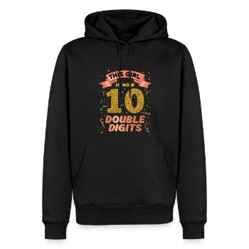 Cette fille est maintenant 10 à deux chiffres 10. - Sweat à capuche Premium bio Homme - noir - Devant - Nico (187cm)