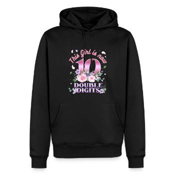 Cette fille est maintenant 10 à deux chiffres 10. - Sweat à capuche Premium bio Homme - noir - Devant - Nico (187cm)