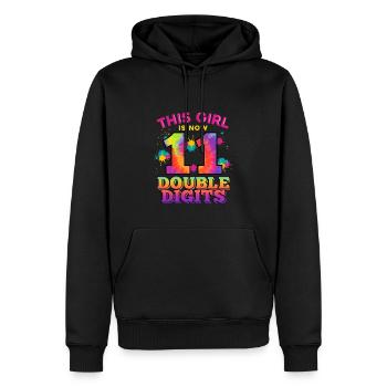 Dieses Mädchen Ist Jetzt 11 Double Digits 11. - Männer Premium Bio Hoodie - Schwarz - Vorne - Nico (187cm)