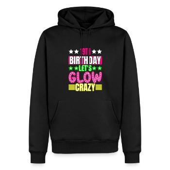 19e anniversaire Let's Glow Crazy Colorful - Sweat à capuche Premium bio Homme - noir - Devant - Nico (187cm)