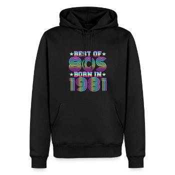 Le meilleur des années 80 Né en 1981 Vintage - Sweat à capuche Premium bio Homme - noir - Devant - Nico (187cm)