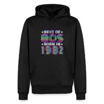 Le meilleur des années 80 Né en 1982 Vintage - Sweat à capuche Premium bio Homme - noir - Devant - Nico (187cm)