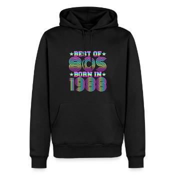 Le meilleur des années 80 Né en 1988 Vintage - Sweat à capuche Premium bio Homme - noir - Devant - Nico (187cm)