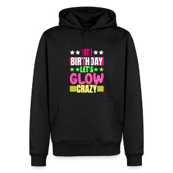 10th Birthday Let's Glow Crazy Colorful - Men’s Premium Organic Hoodie - black - Front - Nico (187cm)