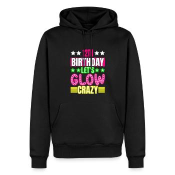 12th Birthday Let's Glow Crazy Colorful - Men’s Premium Organic Hoodie - black - Front - Nico (187cm)