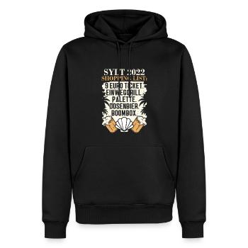 9€ ticket disposable grill pallet canned beer with - Men’s Premium Organic Hoodie - black - Front - Nico (187cm)