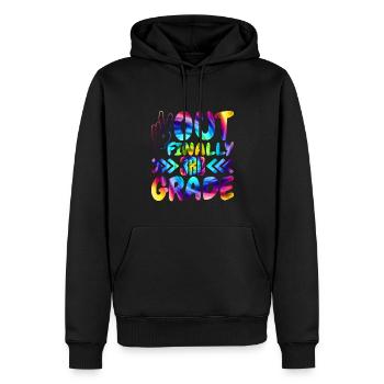 Aus Endlich 3. Klasse Klasse Grundschulschüler - Männer Premium Bio Hoodie - Schwarz - Vorne - Nico (187cm)