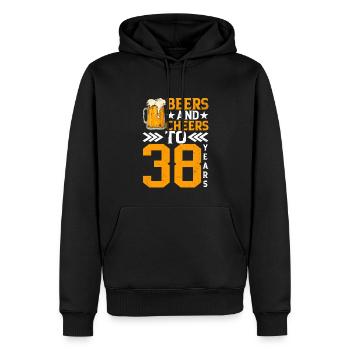 Acclamations et bière sur 38 ans de tasse mousseuse de bière - Sweat à capuche Premium bio Homme - noir - Devant - Nico (187cm)