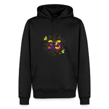 Tie-dye 35. Geburtstagsfeier 35 Jahre Alter - Männer Premium Bio Hoodie - Schwarz - Vorne - Nico (187cm)