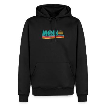 Moin ihr Spacken - Digga Spruch Meer Norddeutsch - Männer Premium Bio Hoodie - Schwarz - Vorne - Nico (187cm)