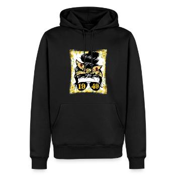 Sonnenblume Mama Geboren 1949 Geburtstag - Männer Premium Bio Hoodie - Schwarz - Vorne - Nico (187cm)