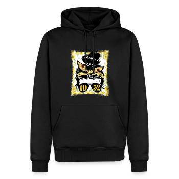 Sonnenblume Mama Geboren 1952 Geburtstag - Männer Premium Bio Hoodie - Schwarz - Vorne - Nico (187cm)