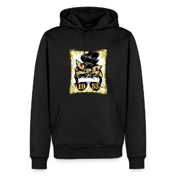 Sonnenblume Mama Geboren 1953 Geburtstag - Männer Premium Bio Hoodie - Schwarz - Vorne - Nico (187cm)