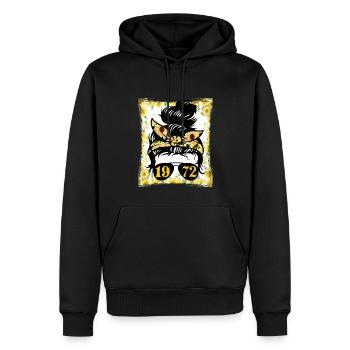 Sonnenblume Mama Geboren 1972 Geburtstag - Männer Premium Bio Hoodie - Schwarz - Vorne - Nico (187cm)