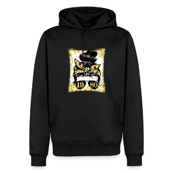 Sonnenblume Mama Geboren 1980 Geburtstag - Männer Premium Bio Hoodie - Schwarz - Vorne - Nico (187cm)