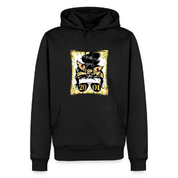 Sonnenblume Mama Geboren 2001 Geburtstag - Männer Premium Bio Hoodie - Schwarz - Vorne - Nico (187cm)