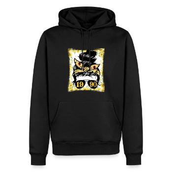 Sonnenblume Mama Geboren 1990 Geburtstag - Männer Premium Bio Hoodie - Schwarz - Vorne - Nico (187cm)