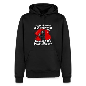 I would never hurt an animal, I'm more likely - Men’s Premium Organic Hoodie - black - Front - Nico (187cm)