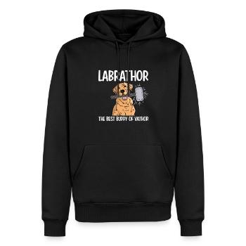 Labrathor Labrador Retriever Golden Retriever - Sweat à capuche Premium bio Homme - noir - Devant - Nico (187cm)
