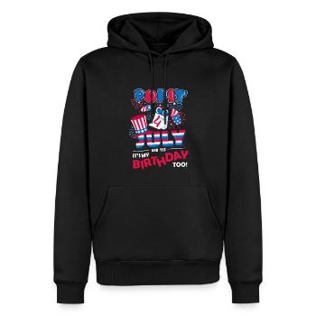 Nous sommes le 4 juillet et oui, c’est mon anniversaire. - Sweat à capuche Premium bio Homme - noir - Devant - Nico (187cm)