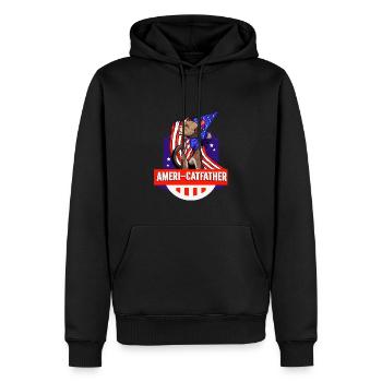 Ameri-catfather 4 juillet Jour de l’indépendance - Sweat à capuche Premium bio Homme - noir - Devant - Nico (187cm)