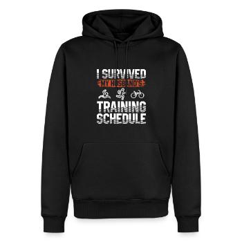 Überlebtes Training Des Ehemannes Triathlon - Männer Premium Bio Hoodie - Schwarz - Vorne - Nico (187cm)