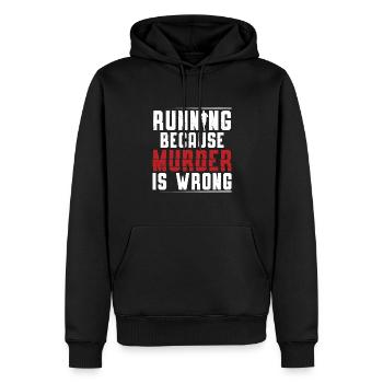 Courir parce que le meurtre est un mauvais marathon de coureur - Sweat à capuche Premium bio Homme - noir - Devant - Nico (187cm)