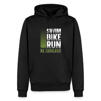 Swim Bike Run Be Fabulous Triathlon Athlet Swim - Männer Premium Bio Hoodie - Schwarz - Vorne - Nico (187cm)
