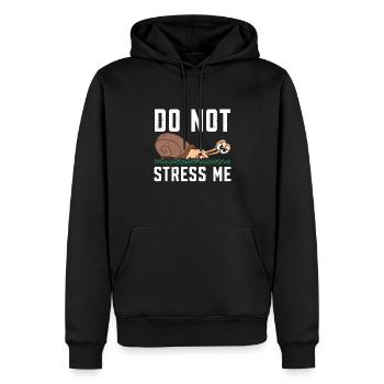 Mach mir keinen Stress Runner Marathon Bekleidung - Männer Premium Bio Hoodie - Schwarz - Vorne - Nico (187cm)
