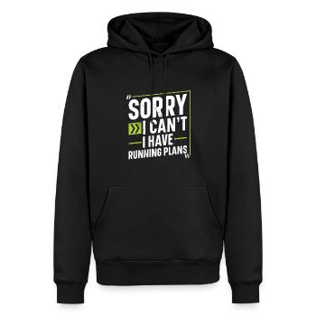 Tut mir leid, ich kann nicht, ich habe andere - Männer Premium Bio Hoodie - Schwarz - Vorne - Nico (187cm)