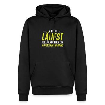 La façon dont vous courez n’est qu’une seule pour moi - Sweat à capuche Premium bio Homme - noir - Devant - Nico (187cm)
