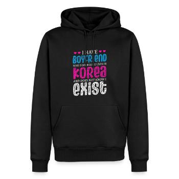 Ich Habe Einen Freund Koreanischer Liebhaber - Männer Premium Bio Hoodie - Schwarz - Vorne - Nico (187cm)
