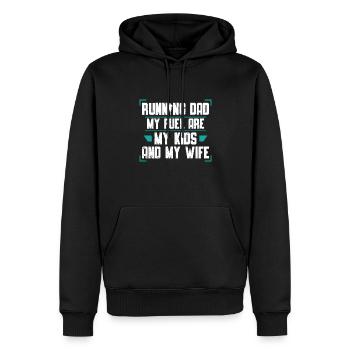 Mon carburant, ce sont mes enfants - Sweat à capuche Premium bio Homme - noir - Devant - Nico (187cm)