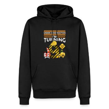 I will be 9 9th birthday construction theme party - Men’s Premium Organic Hoodie - black - Front - Nico (187cm)