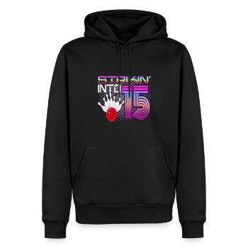 Striking Into 15 Bowling Bowler 15. Geburtstag - Männer Premium Bio Hoodie - Schwarz - Vorne - Nico (187cm)