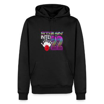 Frapper dans 22 Bowling Bowler 22e anniversaire - Sweat à capuche Premium bio Homme - noir - Devant - Nico (187cm)