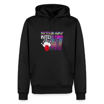 Frapper dans 47 Bowling Bowler 47e anniversaire - Sweat à capuche Premium bio Homme - noir - Devant - Nico (187cm)